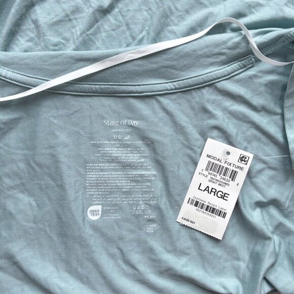 State of Day Women's Light Blue Knit Open Front Pajama / Lounge Cardigan NWT - Picture 7 of 7